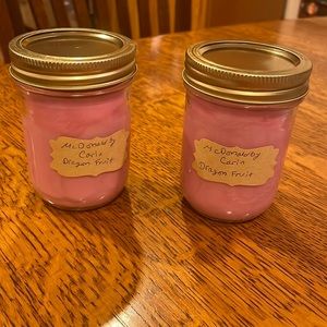 Set of 2 Dragon Fruit scented candles